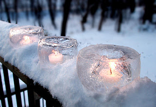 Ледяные фонарики для новогоднего оформления